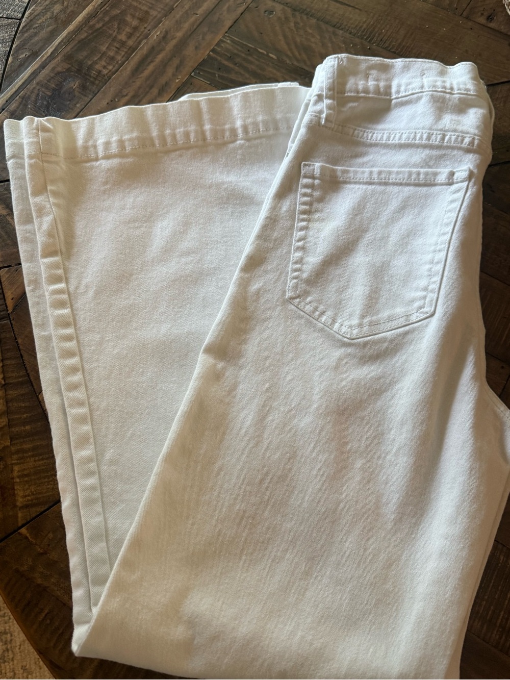 Jessica Simpson wide/flare denim white jeans.